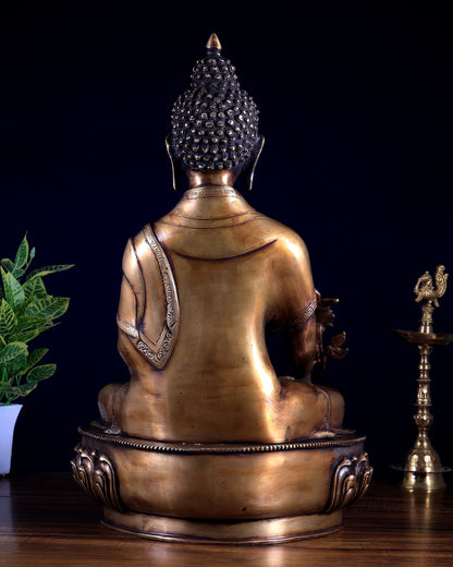 Buddha Brass Idol Antique Finish 19 inch