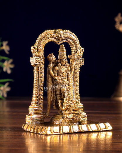 Panchaloha Bronze Tirupati Balaji with Lakshmi Idol 3 inch