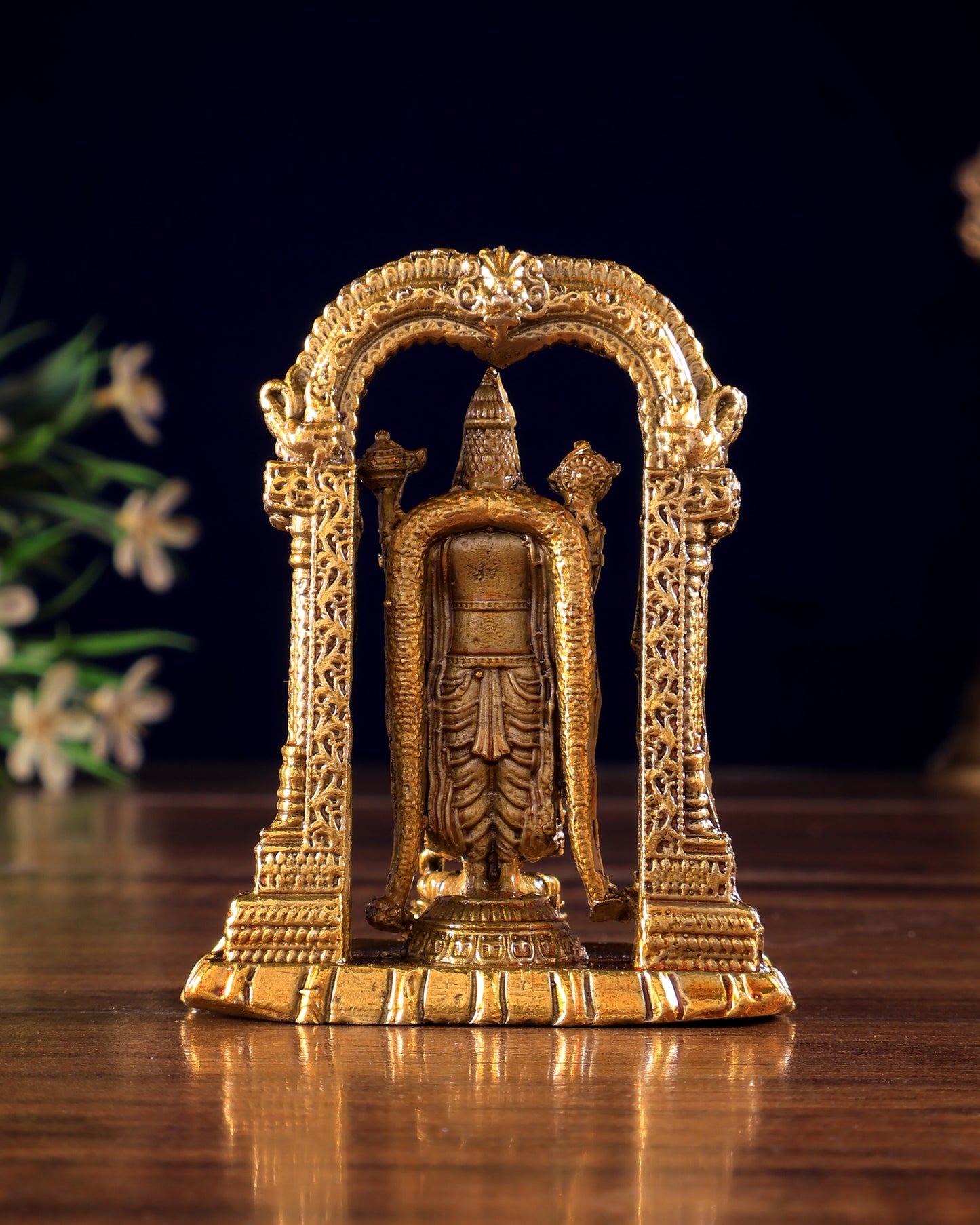 Panchaloha Bronze Tirupati Balaji with Lakshmi Idol 3 inch