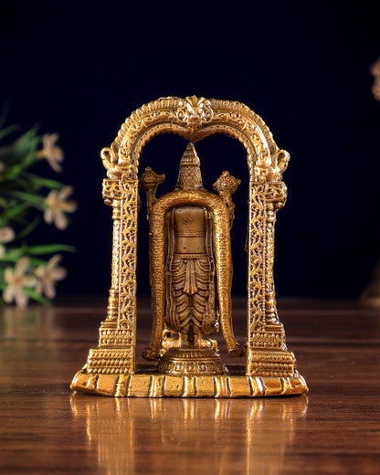 Panchaloha Bronze Tirupati Balaji with Lakshmi Idol 3 inch