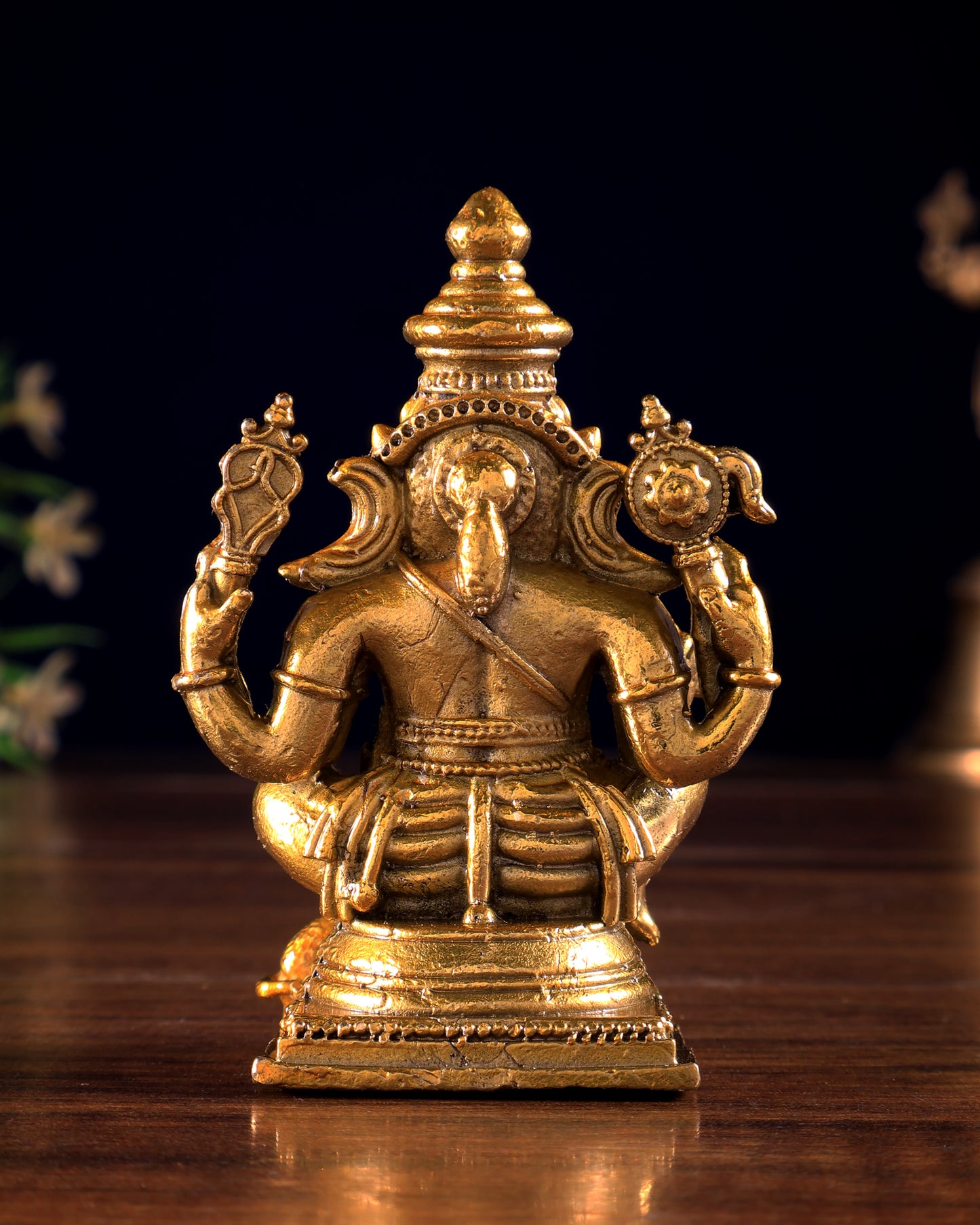 Panchaloha Bronze Ganesha Vigneshwara Idol | Mini 3 inch