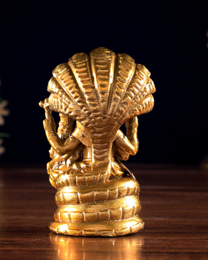 Panchaloha Bronze Lakshmi Narasimha Swamy Idol | Sheshnag 3 inch