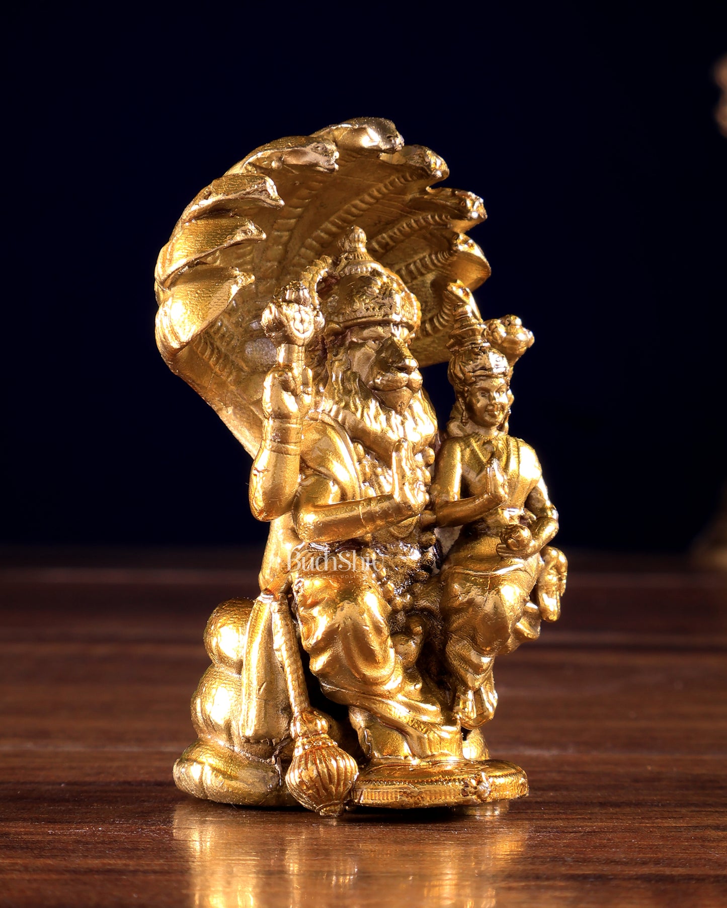 Panchaloha Bronze Lakshmi Narasimha Swamy Idol | Sheshnag 3 inch