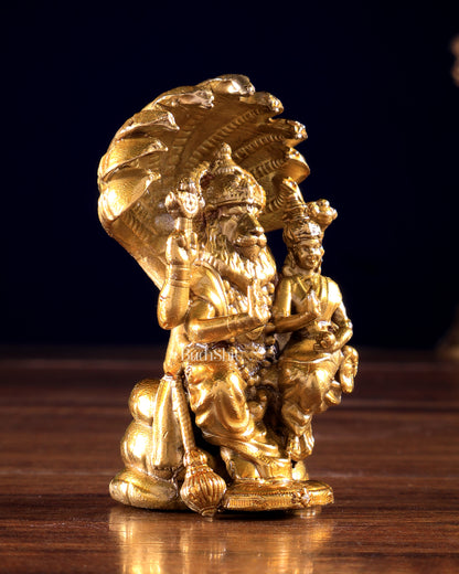 Panchaloha Bronze Lakshmi Narasimha Swamy Idol | Sheshnag 3 inch