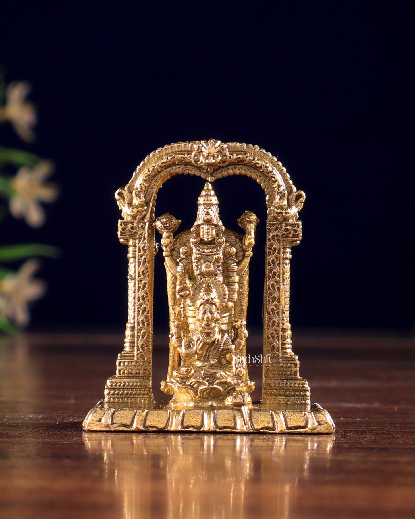 Panchaloha Bronze Tirupati Balaji with Lakshmi Idol | Mini 1.5 inch