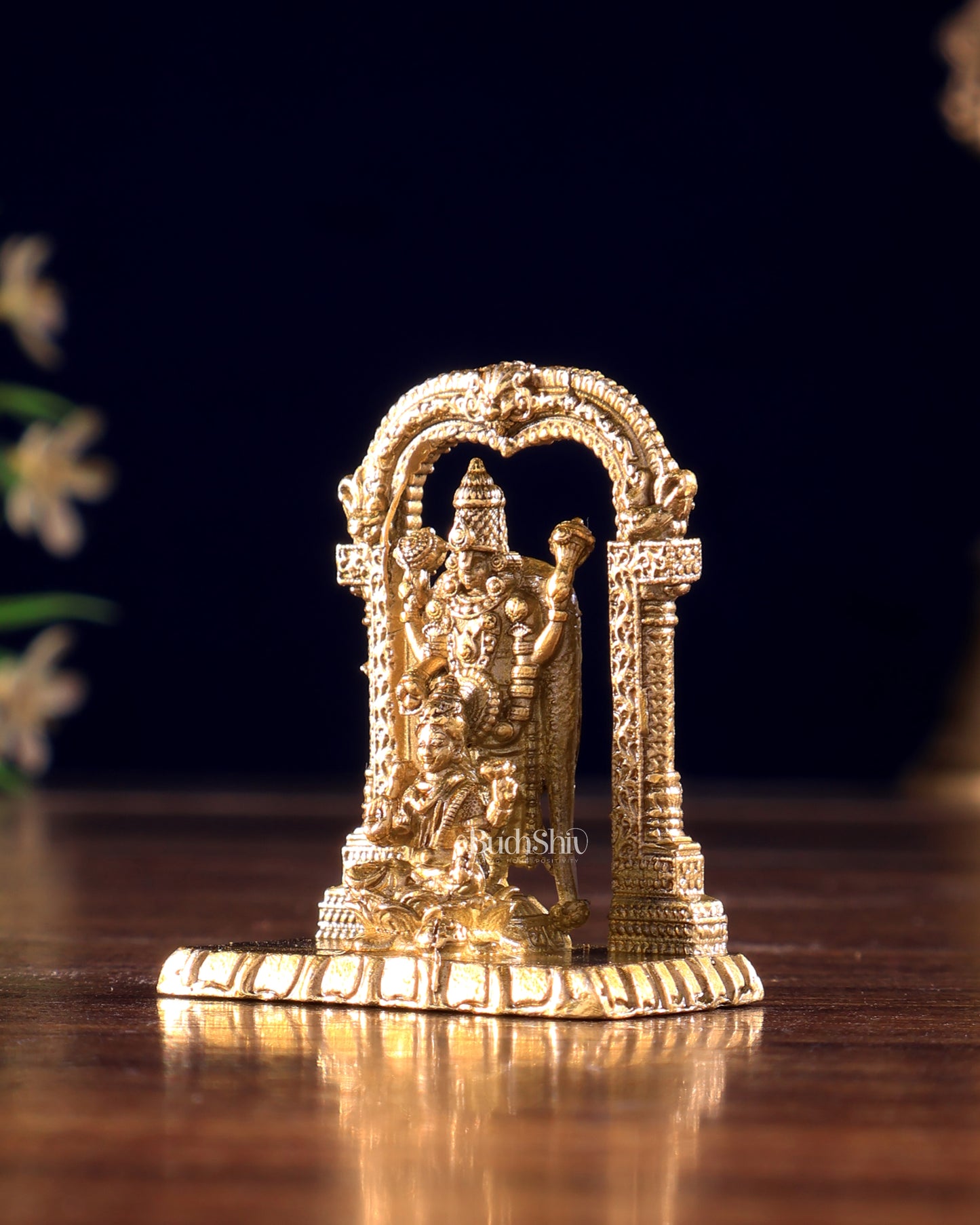 Panchaloha Bronze Tirupati Balaji with Lakshmi Idol | Mini 1.5 inch