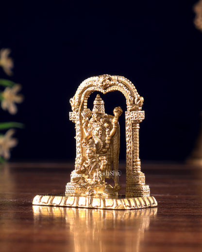 Panchaloha Bronze Tirupati Balaji with Lakshmi Idol | Mini 1.5 inch