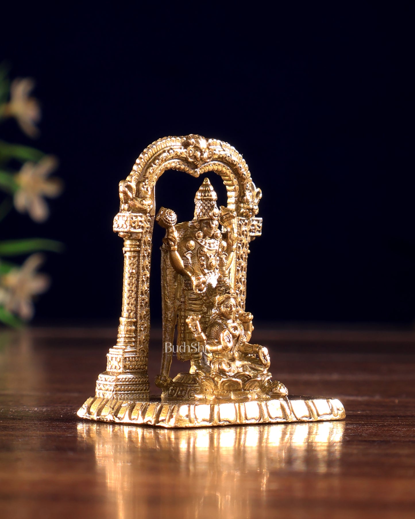 Panchaloha Bronze Tirupati Balaji with Lakshmi Idol | Mini 1.5 inch