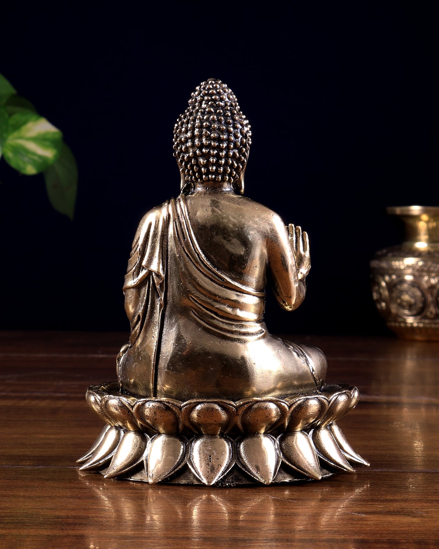 Brass Superfine Buddha on Lotus Base Idol | Mini 4.5 inch