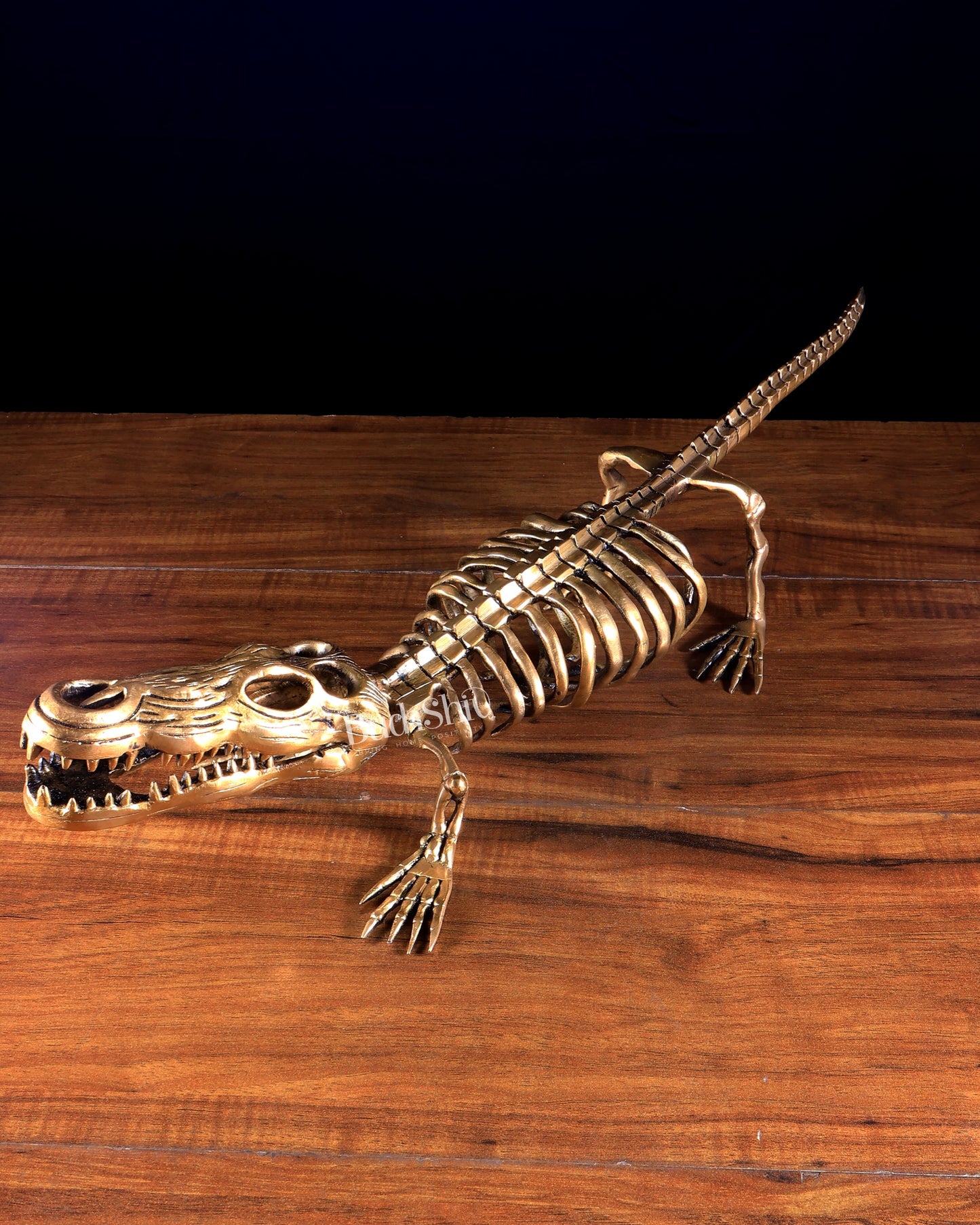 Brass Dinosaur Skeleton Statue | Unique Handcrafted Sculpture 23 inch