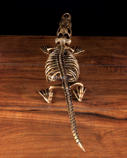 Brass Dinosaur Skeleton Statue | Unique Handcrafted Sculpture 23 inch