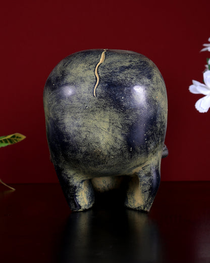 Vintage Brass Human Skull Sculpture | Artistic & Sadhna Showpiece | BudhShiv