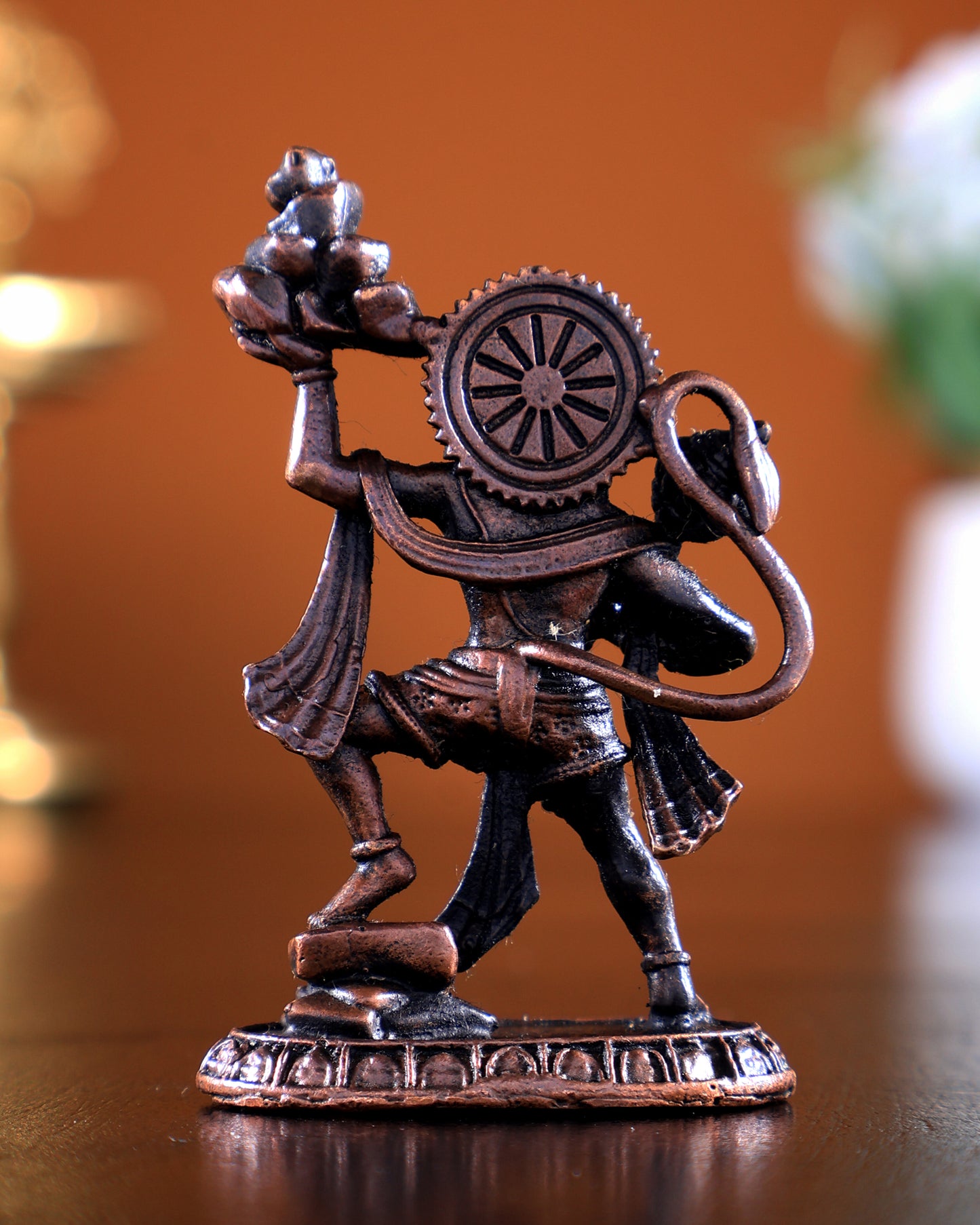 Pure Copper Sanjeevani Hanuman Mini Idol | BudhShiv 2 inch