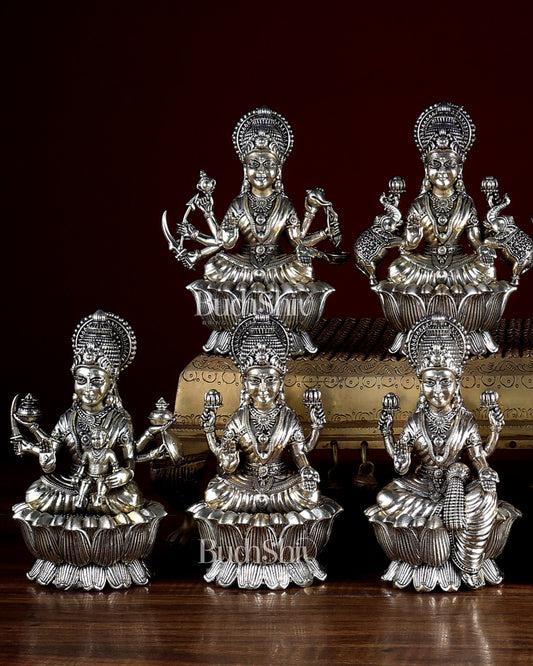 Brass Superfine Ashtalakshmi Idols 6" – Set of 8 Goddesses