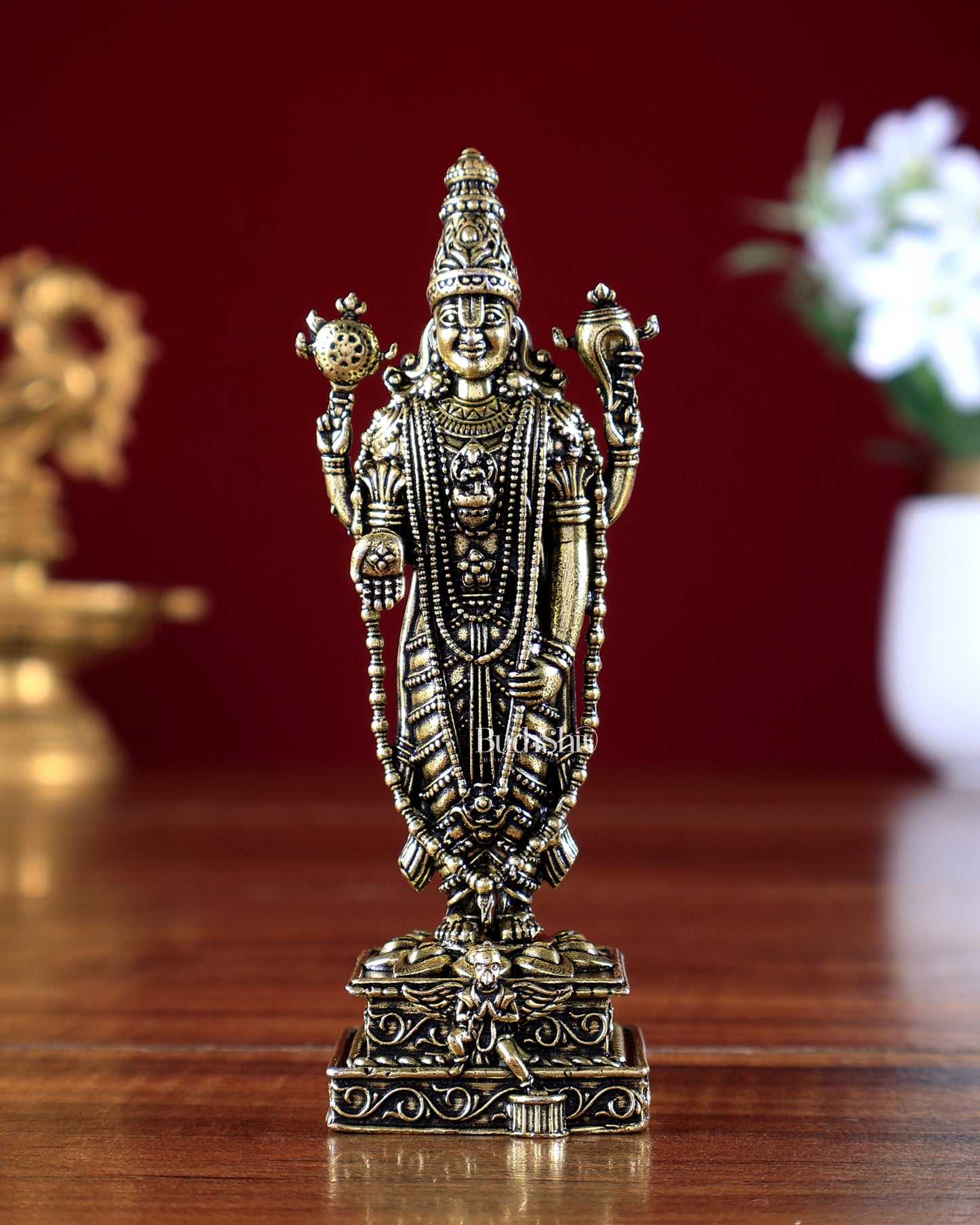Brass Superfine Tirupati Balaji with Garuda Idol 4 inch