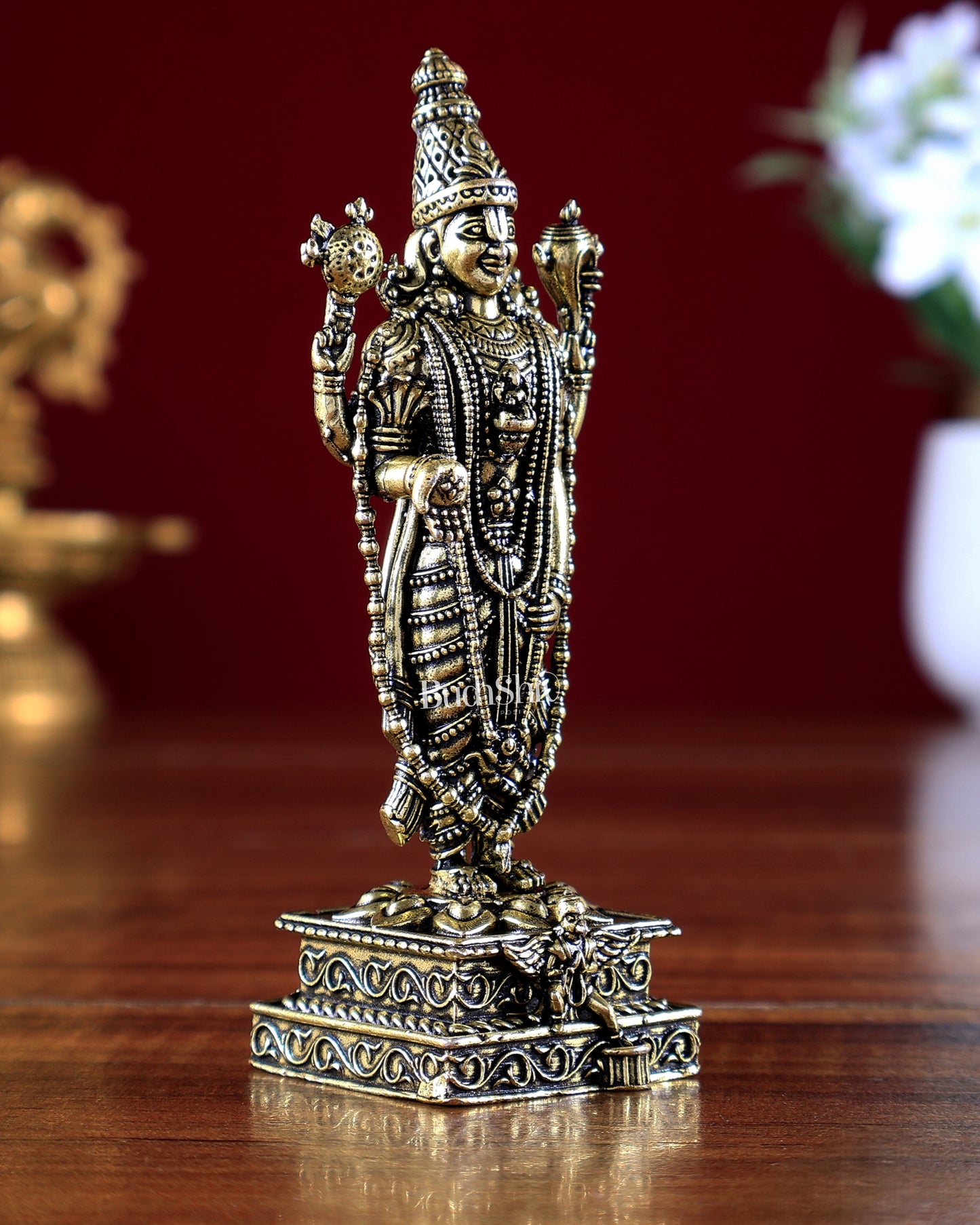 Brass Superfine Tirupati Balaji with Garuda Idol 4 inch