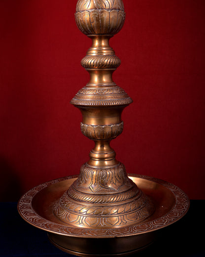Vintage Brass Peacock Annam Pakshi Inauguration Oil Lamp (Samai / Diya) – Large & Rare 49 inch