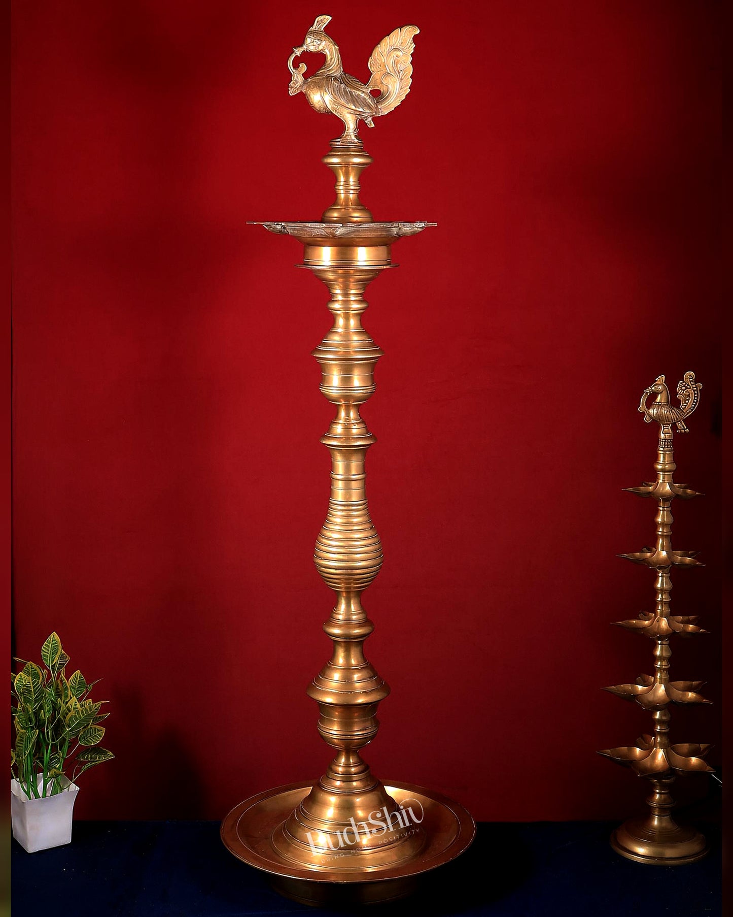 Vintage Brass Annam Pakshi Samai – Large Inauguration Oil Lamp 49.5 inch