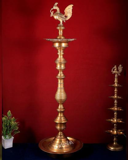 Vintage Brass Annam Pakshi Samai – Large Inauguration Oil Lamp 49.5 inch