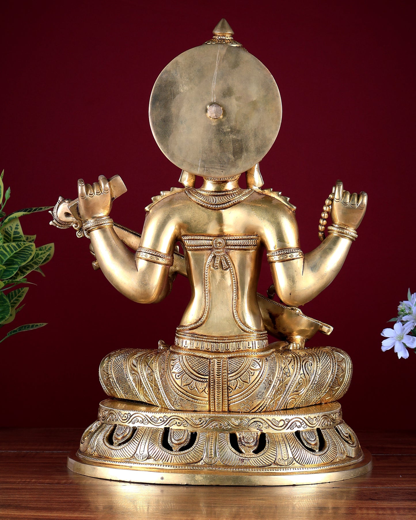 Pure Brass Superfine Saraswati Statue – Large Size 17.5"