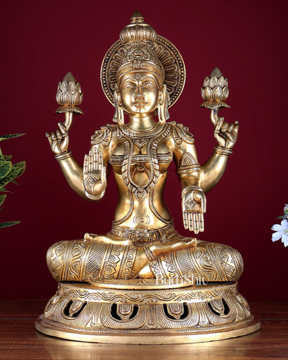 Pure Brass Superfine Lakshmi Statue – 17.5"