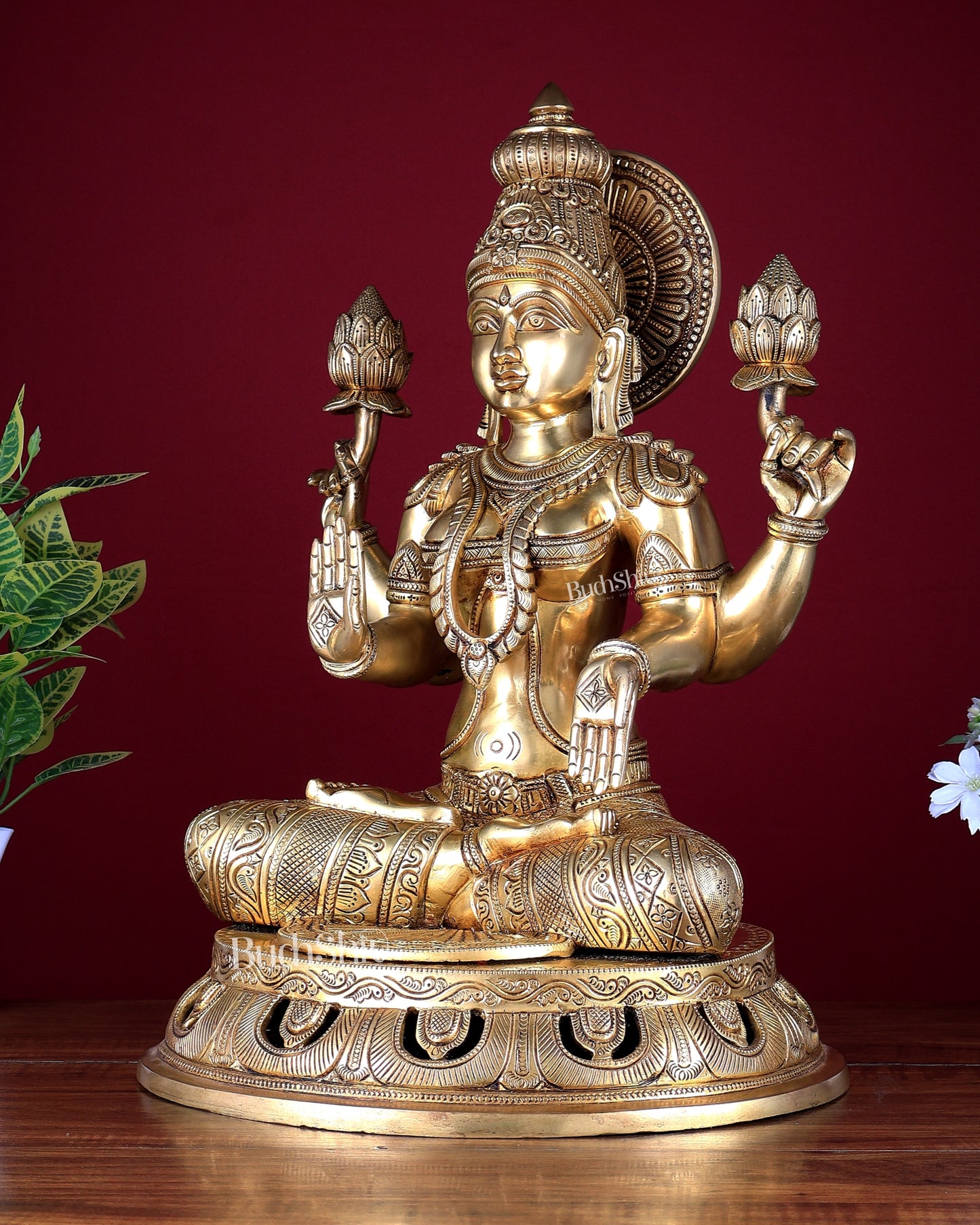 Pure Brass Superfine Lakshmi Statue – 17.5"