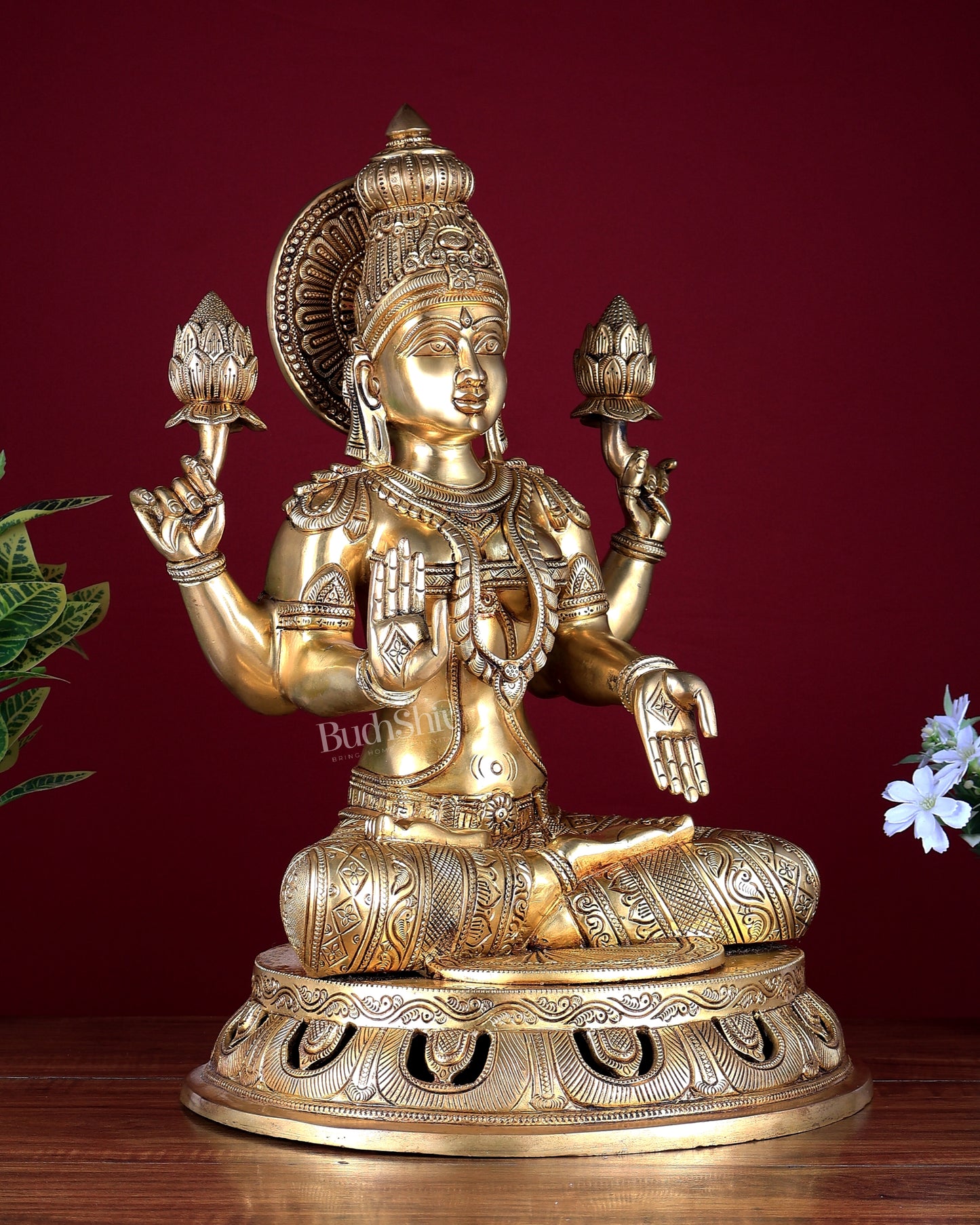 Pure Brass Superfine Lakshmi Statue – 17.5"