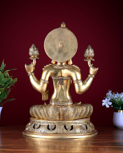 Pure Brass Superfine Lakshmi Statue – 17.5"