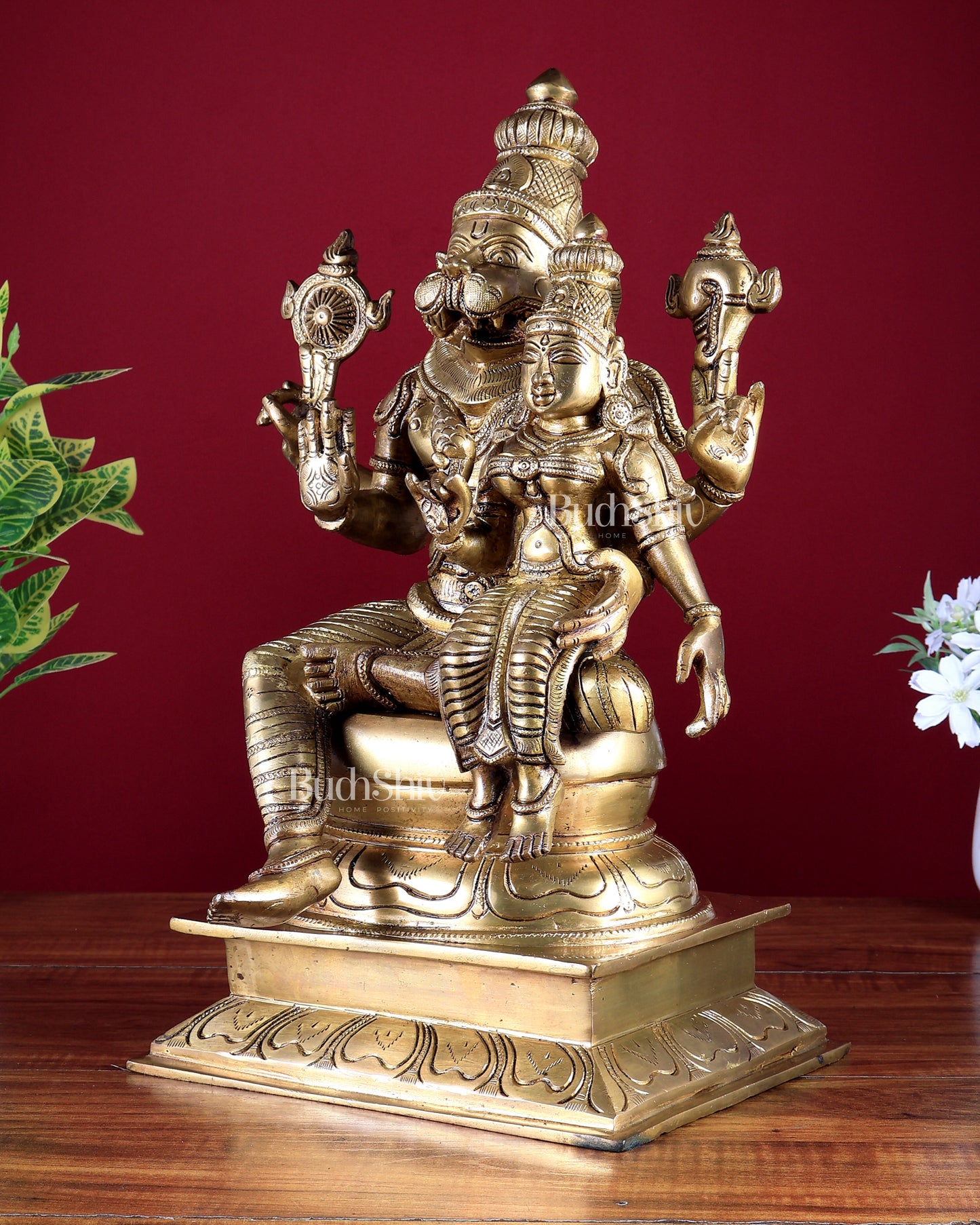 Brass Superfine Lakshmi Narasimha Statue 15"
