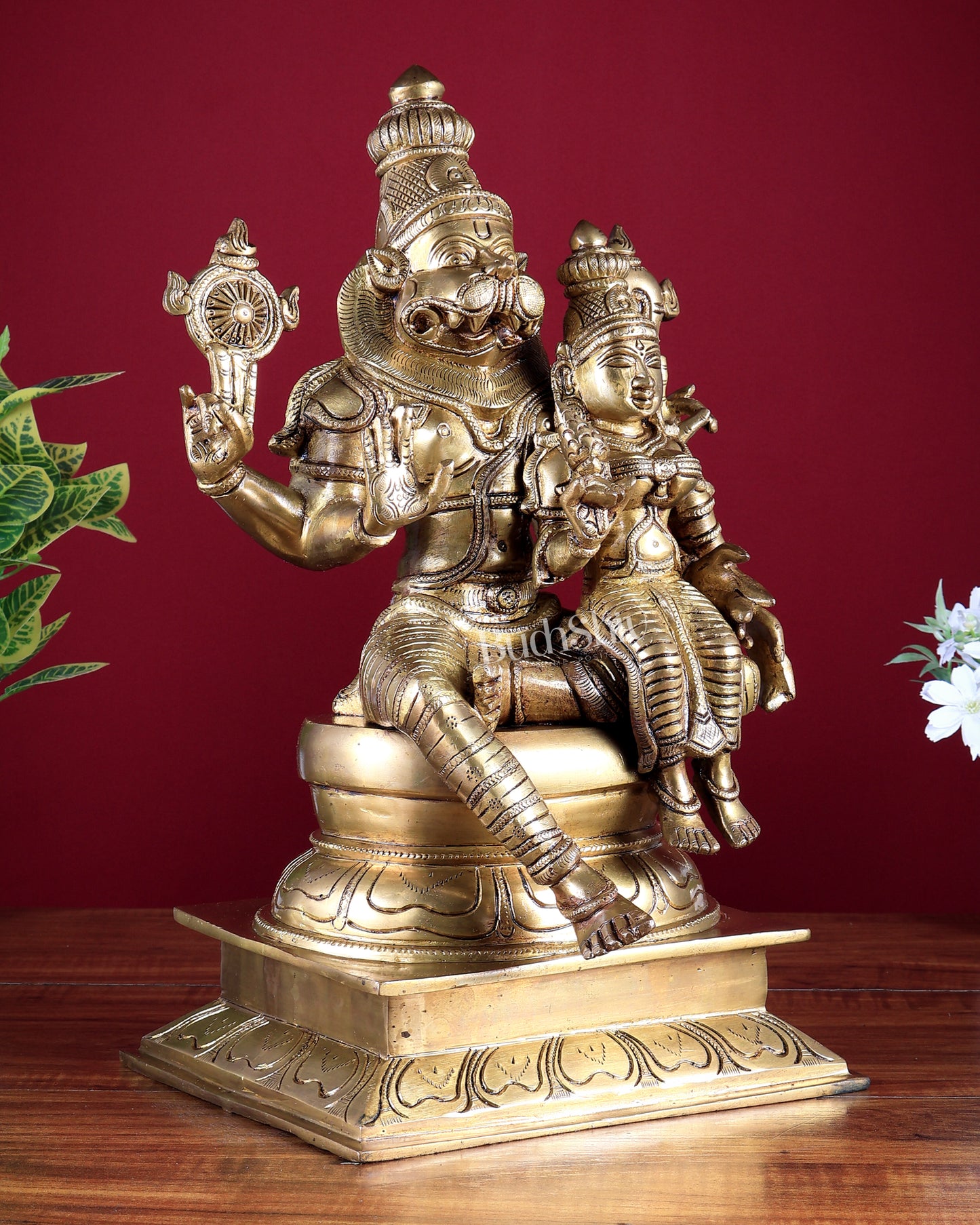 Brass Superfine Lakshmi Narasimha Statue 15"