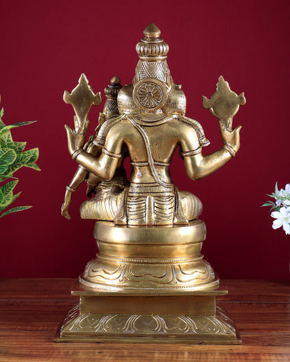 Brass Superfine Lakshmi Narasimha Statue 15"