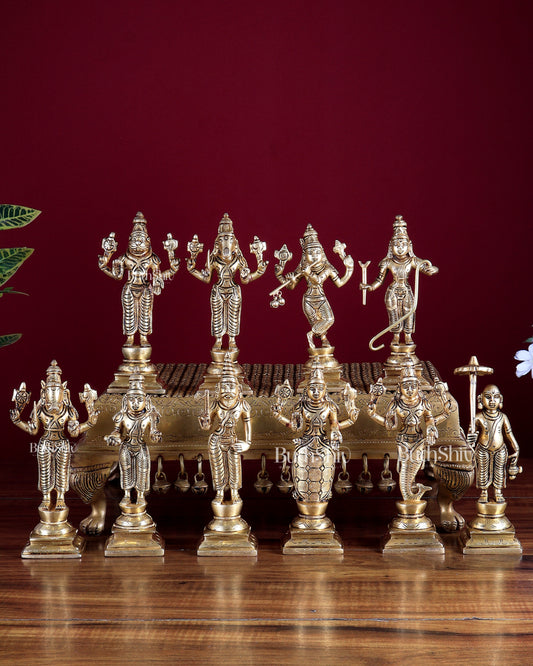 Brass Superfine Vishnu Dashavatar Idol Set 6 inch