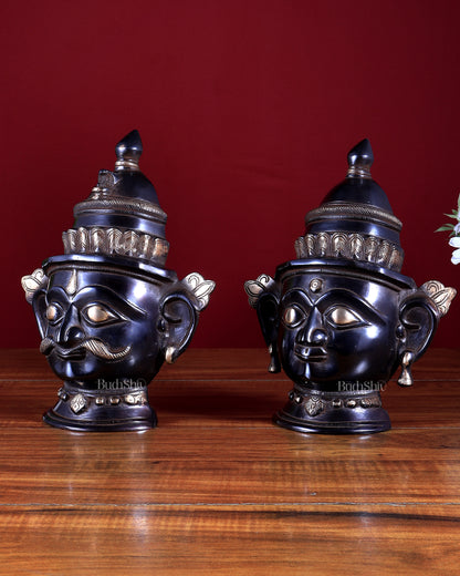 Brass Handcrafted Traditional & Antique Lord Shiva–Gauri Face Mukhalingams