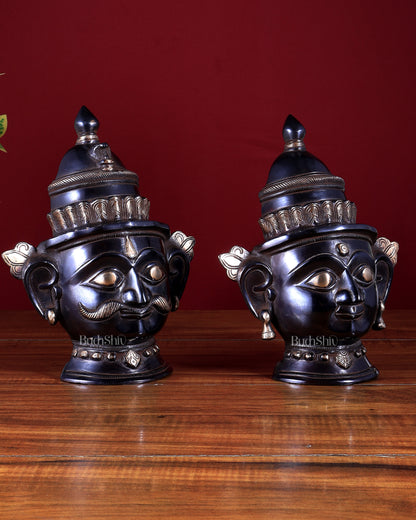 Brass Handcrafted Traditional & Antique Lord Shiva–Gauri Face Mukhalingams