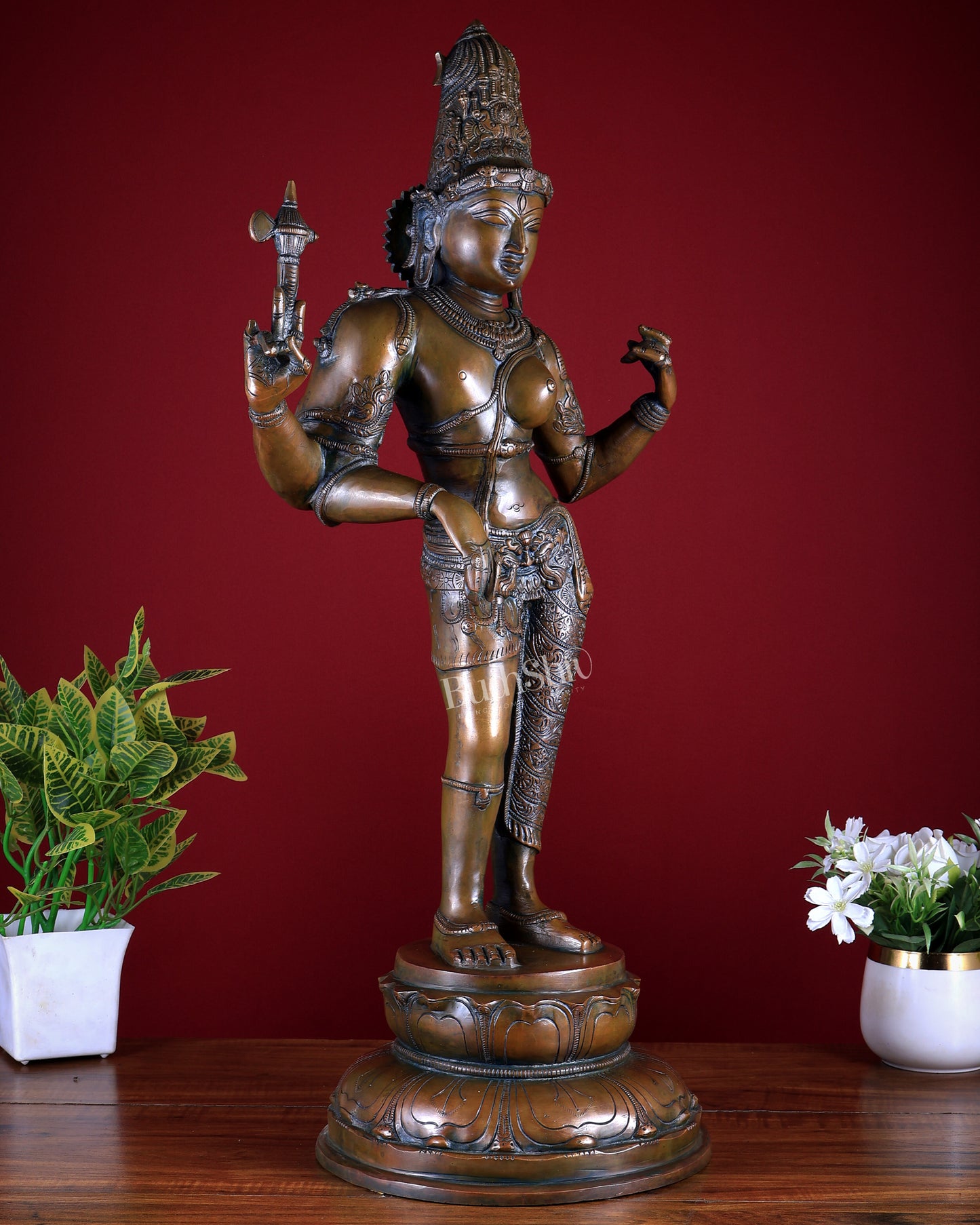 Brass Ardhanarishwara Statue – 27” Shiv parvati as one