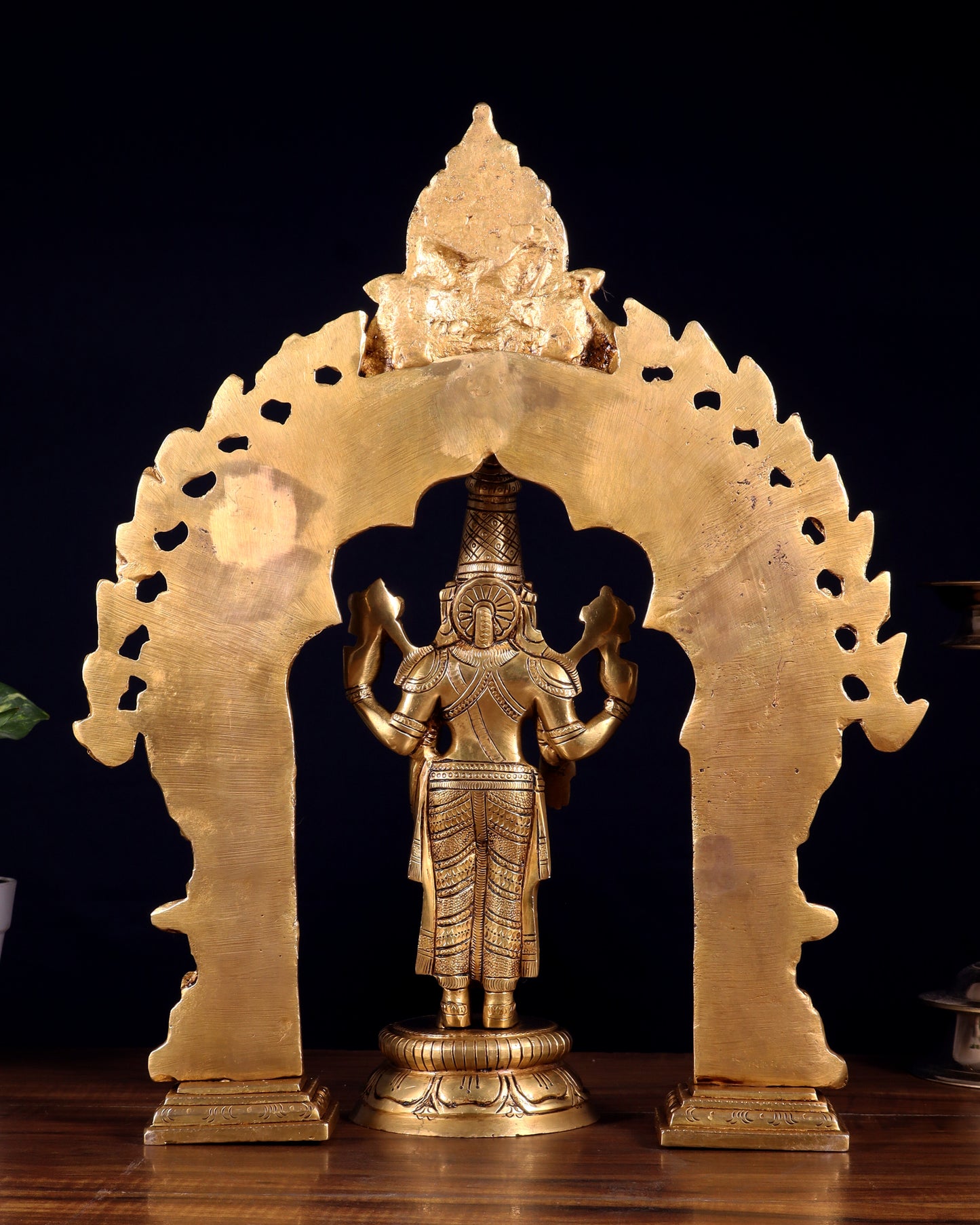 Brass Tirupati Balaji Idol with Prabhavali | Venkateswara Brass Murti 17 inch