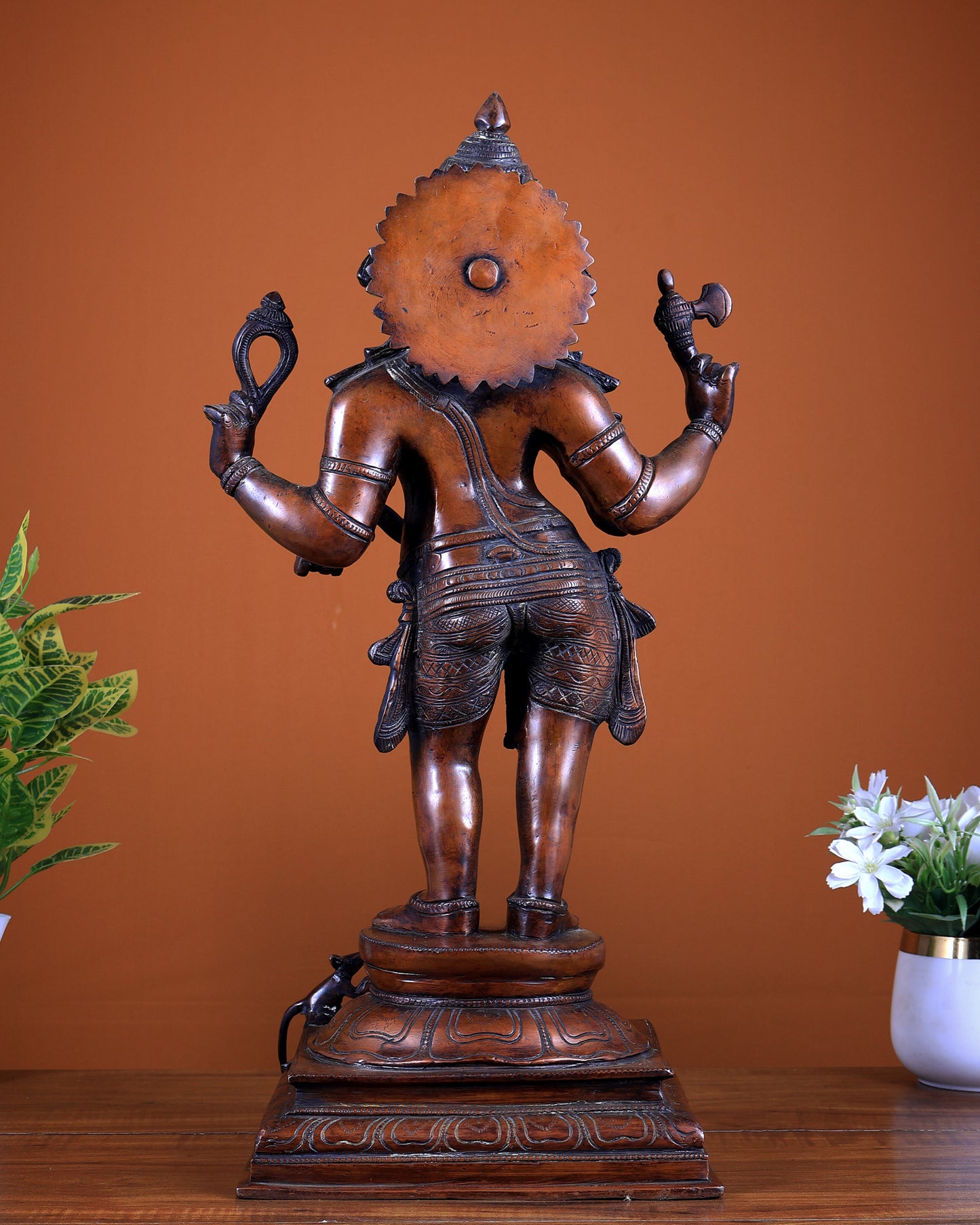 Brass Lord Ganesha Statue - 20 Inches | Antique Copper tone