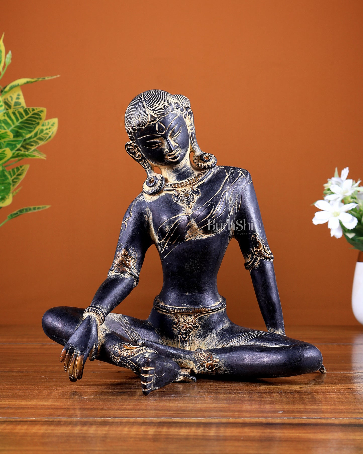 Brass Green Tara Nepalese Handcrafted Statue | Antique Tone