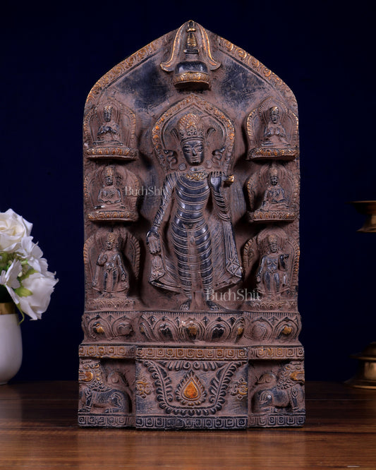 Brass Buddha Statue with Multiple Poses – Vintage Sculpture 12.5 inch