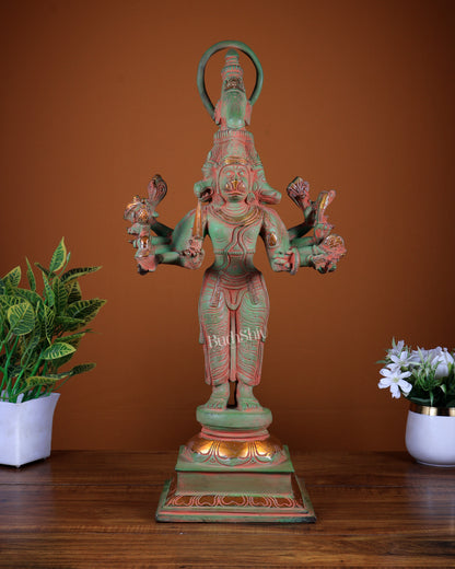 Brass Lord Panchmukhi Hanuman Statue - 22 Inch sand finish
