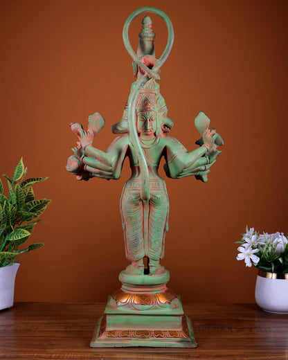 Brass Lord Panchmukhi Hanuman Statue - 22 Inch sand finish