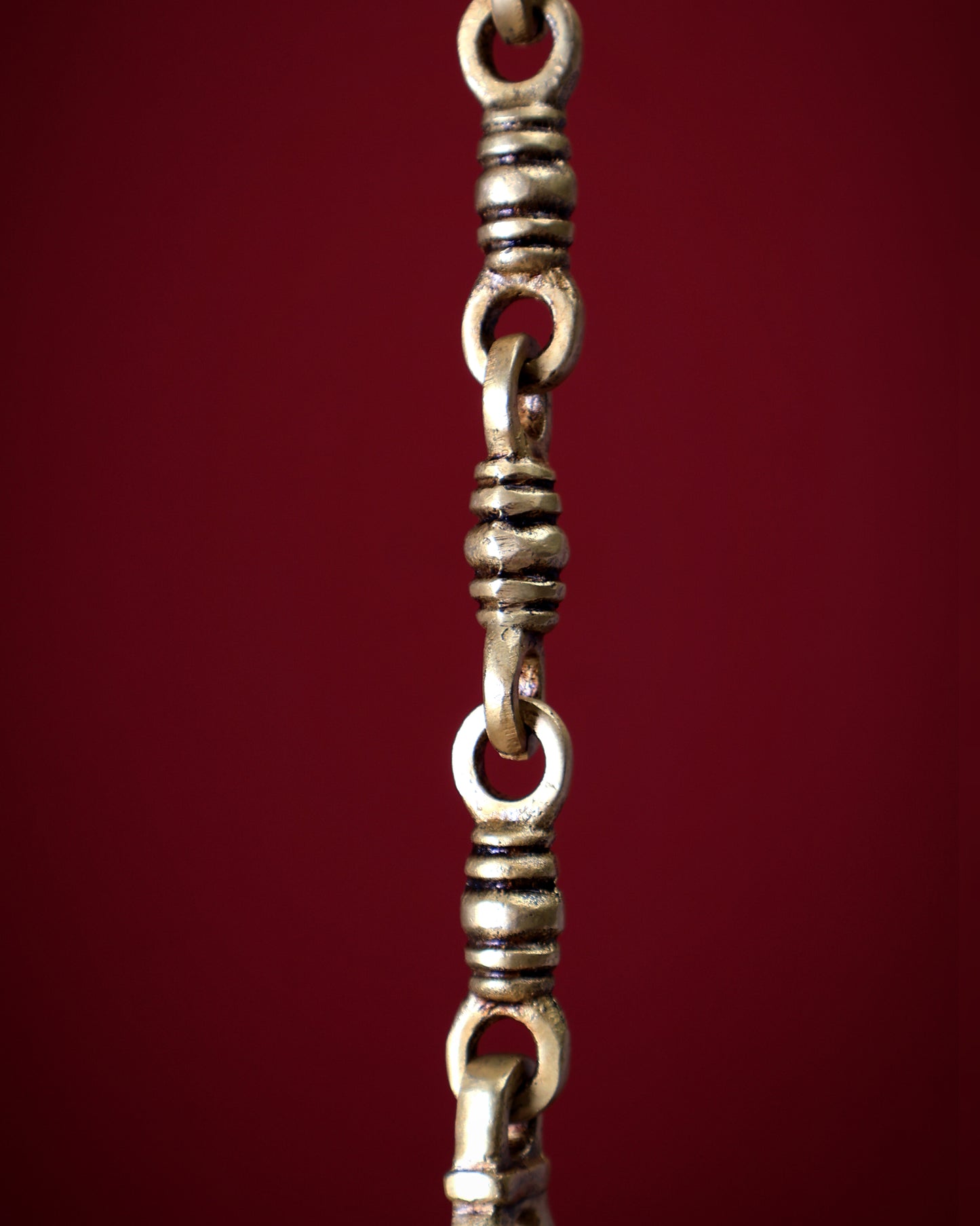 Brass Handcrafted Ganesha Hanging Temple Bell with Shubh Labh Carvings