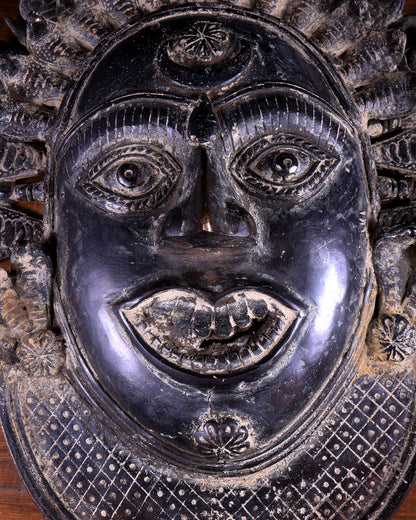 Vintage Bronze Panjurli Bhuta Mask – Traditional Protective Wall Artefact