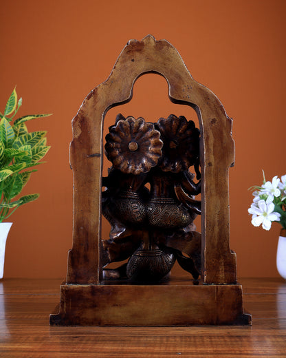 Brass Vishnu Lakshmi on Garud idol 12 inch