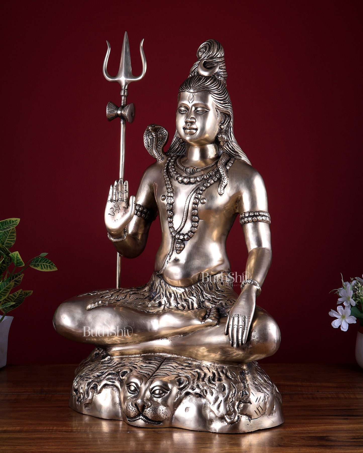 Pure Brass Lord Shiva Statue - 23" matte finish