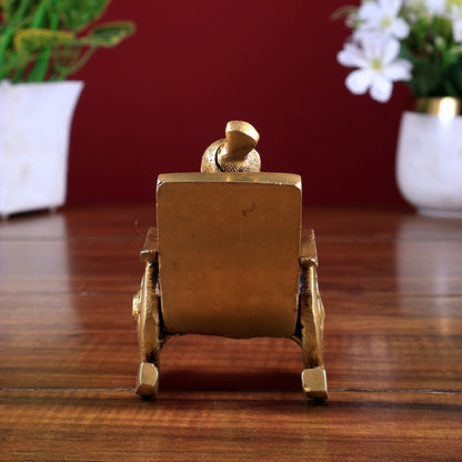 Pure Brass Lord Ganesha idol on rocking  Chair - 4.5 inch