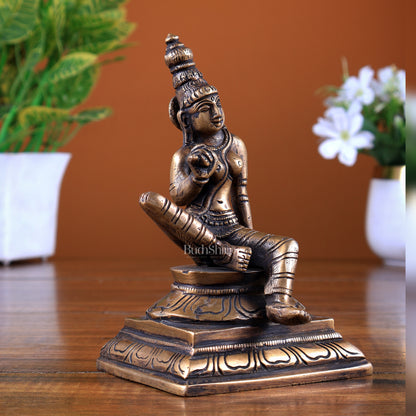Brass Uma Parvati Bhoga Shakti Idol – Antique Tone 5.7 inch
