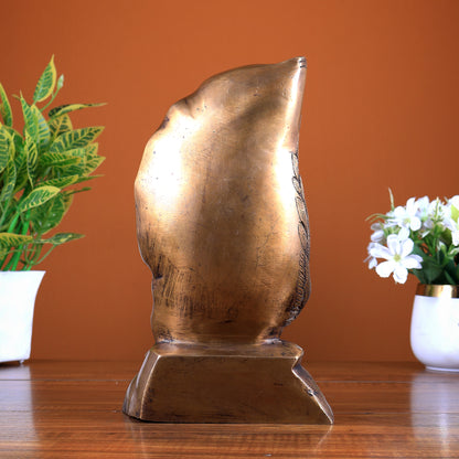 Brass Ganesha Statue in Handheld Conch (Shankha) Design – Artistic Showpiece & Gift