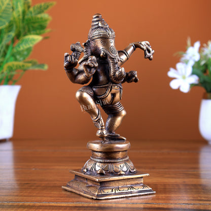 Brass Dancing Ganesha Statue – Small Size | Auspicious Showpiece