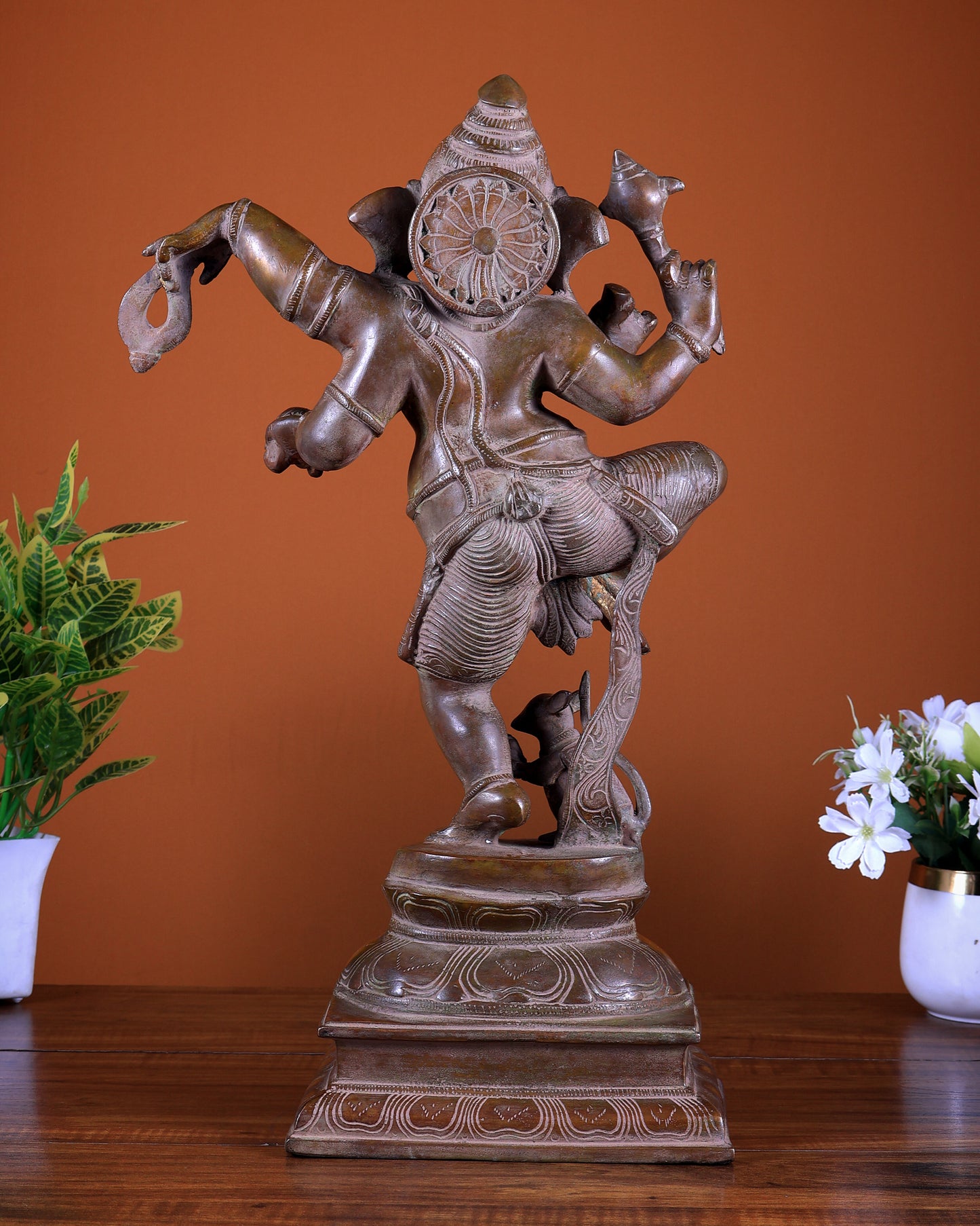 Brass Dancing Ganesha Statue Handcrafted Idol 18 inch